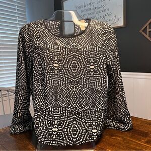 Eyelash Couture | Geometric Print Blouse | Women’s | Size XL | Black White